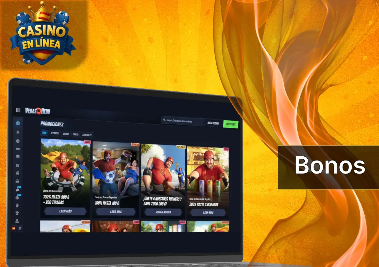 Las ofertas de bonos incluyen distintos formatos con condiciones específicas.